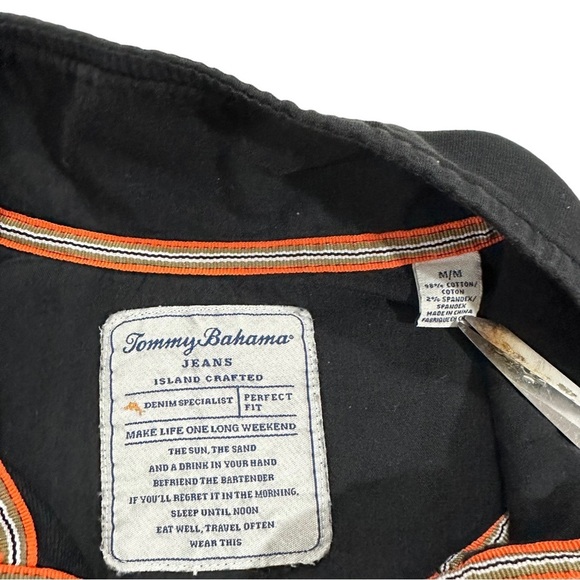 Tommy Bahama Jeans Men Black Inside Out 1/4 Zip Tech Jacket Sz M Jersey Knit - Picture 4 of 11